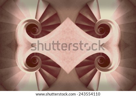 Abstract picture with scroll patterns in retro vintage style (background, card for advertisement, announcement - concept)