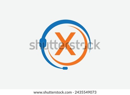 Latter X with Headphone logo