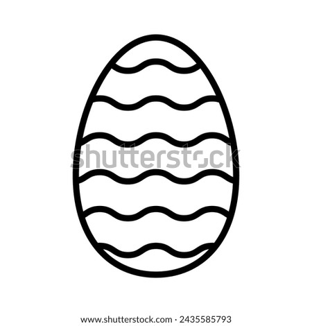 Easter egg linear icon. Easter symbol. Easter egg shape with thin line wave pattern. Vector design element isolated on transparent background.