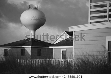 Nags Head Water Tower in Black And White Royalty-Free Stock Photo #2435601971