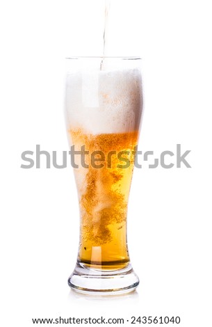 glass of beer Isolated on white background
