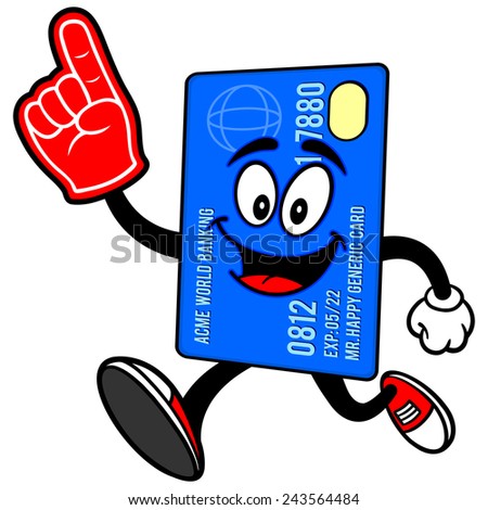 Credit Card Running with Foam Finger