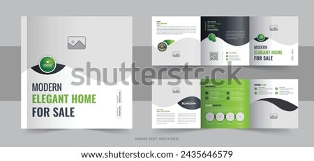 Modern real estate, construction, renovation, home selling business square trifold brochure template or real estate square trifold. Modern real estate, construction, home selling business trifold Royalty-Free Stock Photo #2435646579