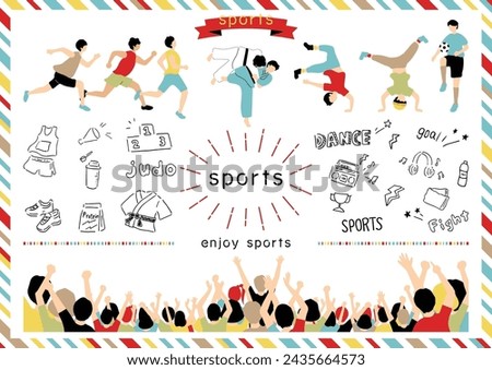 Illustrations of people enjoying sports Royalty-Free Stock Photo #2435664573