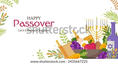 happy passover banner , for background and poster template. vector illustration