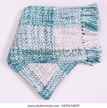 Cotton and Acrylic yarn Throw blanket with high resolution

