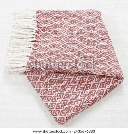 Cotton and Acrylic yarn Throw blanket with high resolution
