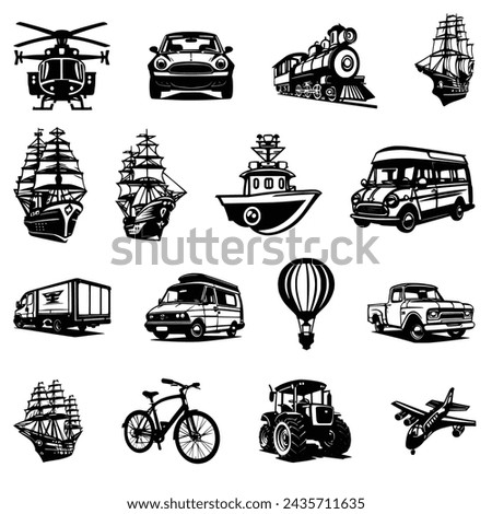 Vehicles and Ships Clip Arts and Icon Pack