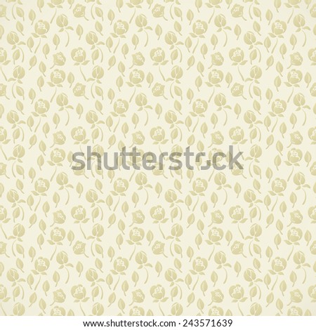 Elegant abstract floral wallpaper. Seamless pattern in beige