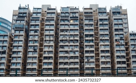 Blocks in Hongkong. One of the Most Crowded Housing