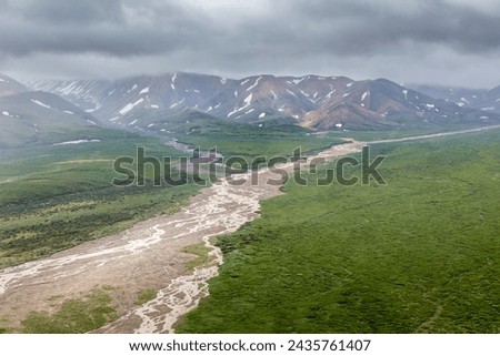 Impressive colorful landscape of the Denali National Park, Alaska USA Royalty-Free Stock Photo #2435761407
