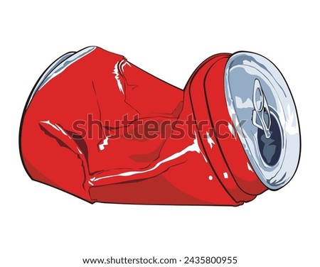 Crushed cans  isolated on white background Royalty-Free Stock Photo #2435800955