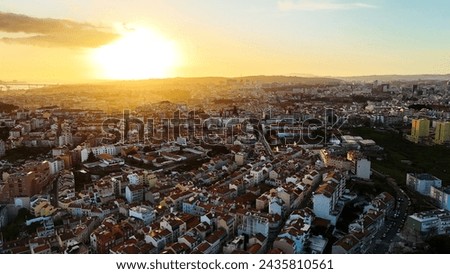 Picture of the Sunset in Lisbon Portugal