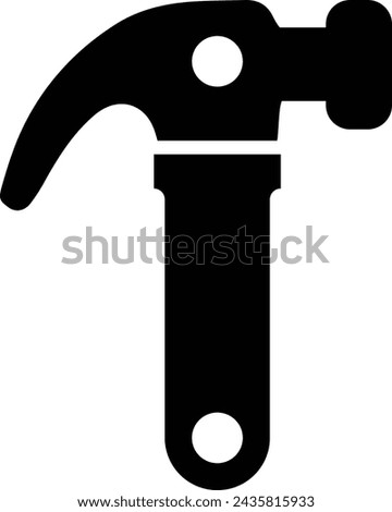 Simple black icon of a hammer