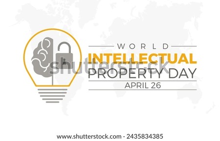 World Intellectual Property Day Observed every year of April 26, Vector banner, flyer, poster and social medial template design. Royalty-Free Stock Photo #2435834385