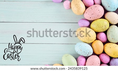 Easter greetings card with easter eggs