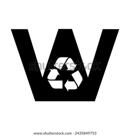 Recycle logo combine with letter W vector template