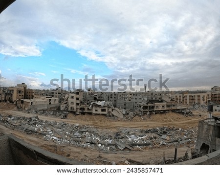 a picture of destruction in gaza Royalty-Free Stock Photo #2435857471