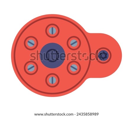 Red Ascent Climbing Equipment and Device Vector Illustration