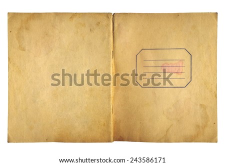 Open cover writing-book with  metal clip for record on the isolated white background 