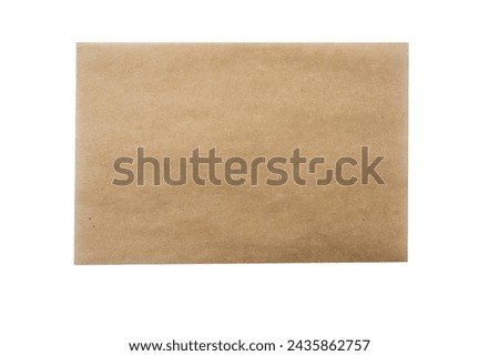Thin square piece of tracing paper, parchment paper isolated on white Royalty-Free Stock Photo #2435862757