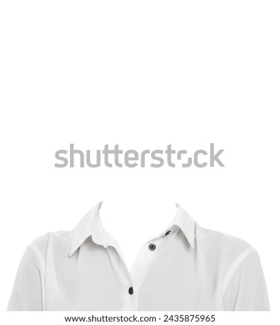 Outfit replacement template for passport photo or other documents. Shirt isolated on white