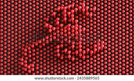 Scorpio - physical pixel art. The sign of the zodiac. Lots of red pixel details. Symbolic abstract background or backdrop. Optical illusion. 16 to 9 aspect ratio. photo. Close-up