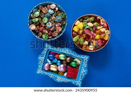 Colorful Candy and Chocolate, Ramadan Kareem Concept Photo, Uskudar Istanbul, Turkiye (Turkey)