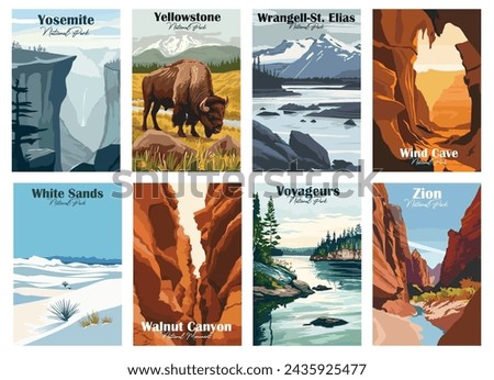 Epic Journeys: Voyageurs to Zion - Timeless National Park Poster Collection Royalty-Free Stock Photo #2435925477