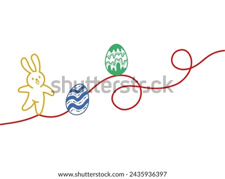 Easter Eggs Line Art Illustration