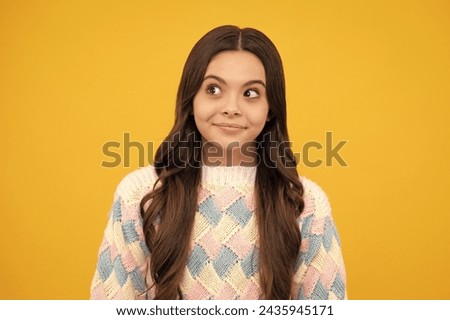 Beautiful teen girl student. Portrait of teenager school girl on isolated background. Clever schoolgirl, nerd smart child.