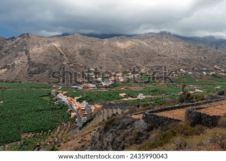Panoramic picture mountains on the island La Gomera on the Canary Islands in Spain