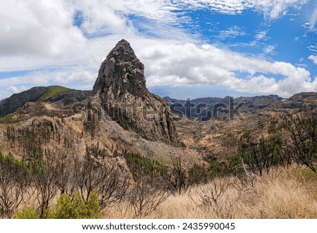 Panoramic picture mountains on the island La Gomera on the Canary Islands in Spain