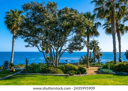 A beautiful overlooking view of nature in Laguna Beach, California Royalty-Free Stock Photo #2435995909