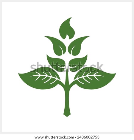 Doodle leaf icon isolated. Stencil clipart Vector stock illustration. EPS 10
