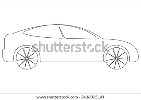 Simple illustration of car vector continuous single line art
