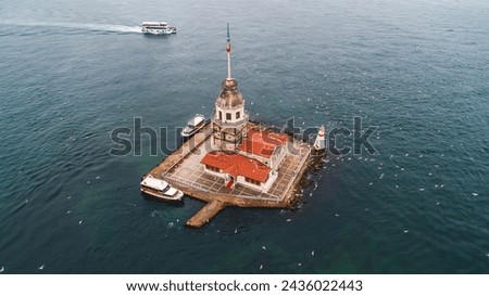 Aerial view of Maidens Tower Istanbul