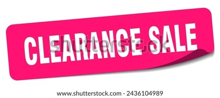 clearance sale sticker. clearance sale rectangular label isolated on white background Royalty-Free Stock Photo #2436104989