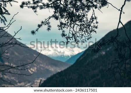 Mountains in Austria with Trees and Snow, Kronburg Castle, Tirol