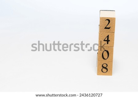 4 digit numbers on wooden blocks