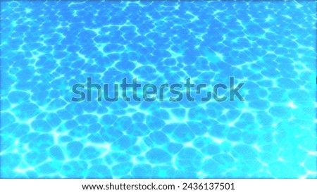 cartoon style shiny blue ocean background as 3d modeling materials and caustics effect.