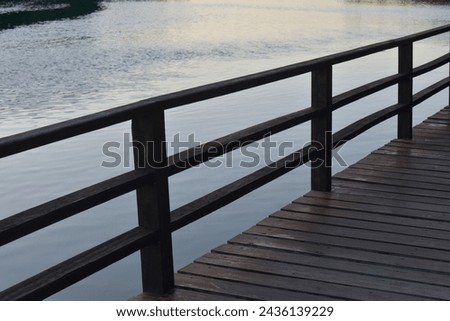 wooden bridge in the river