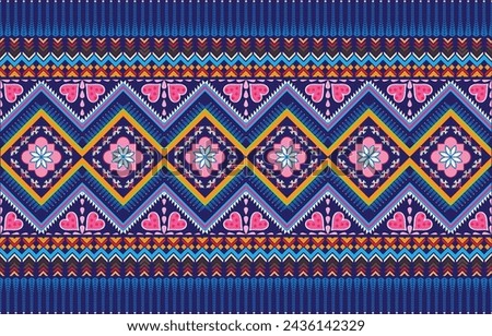 Design for Background, Frame, Border, or Decoration with Persian Ethnic Aztec Pattern Illustration in black and white color. Native Indian, Navajo, Inca Design, Ikat, geometric pattern