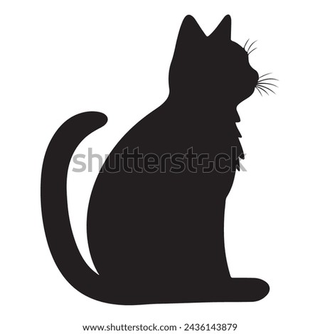 A black silhouette of a Cat clip art