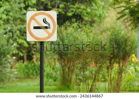 A No Smoking Sign in a Park