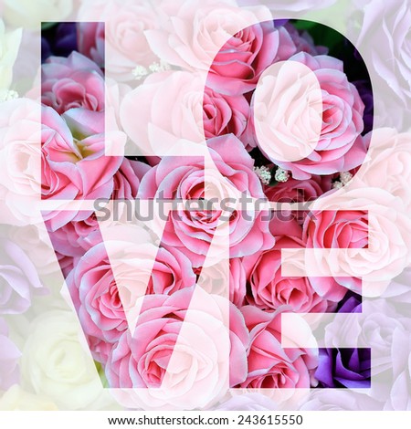 word love made from rose flower picture