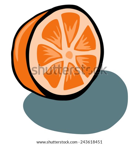 Cute Orange slice vector cartoon