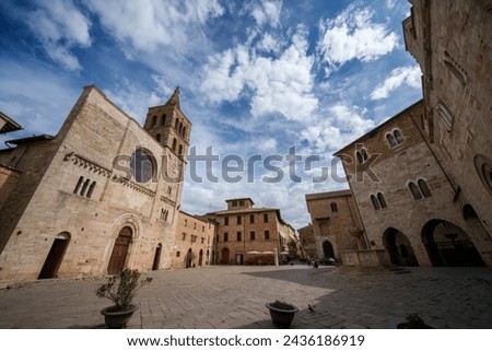 Historic buildings of Bevagna, Perugia province, Umbria, Italy: the Silvestri square Royalty-Free Stock Photo #2436186919