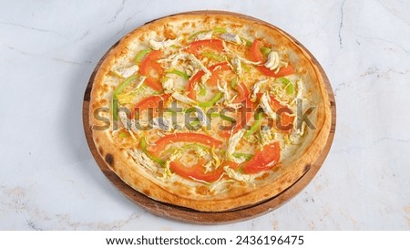 Vegetables pizza top view isolated