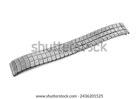 Metal watch band on white background Royalty-Free Stock Photo #2436201525